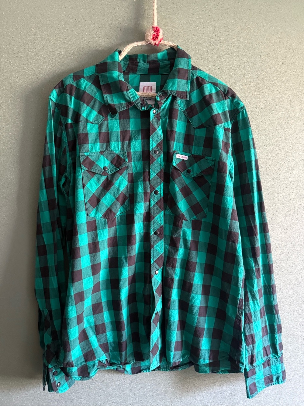 Topo Designs Men's XL western Green and Black Check Long-Sleeve Button-Up Shirt - Picture 1 of 5